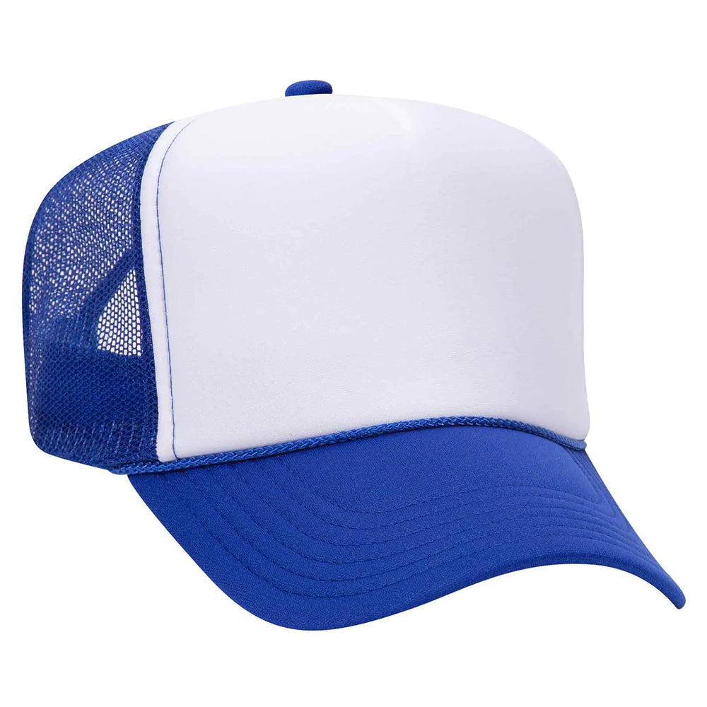 White and Royal Blue Foam Front Snapback